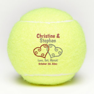Balles De Tennis Coeurs rejoints Mariage Tennis Favor