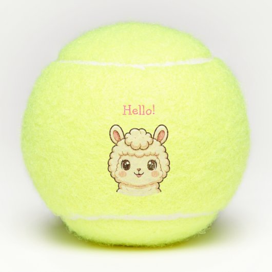 Balles De Tennis Conception d'illustration de lama mignon (Devant)