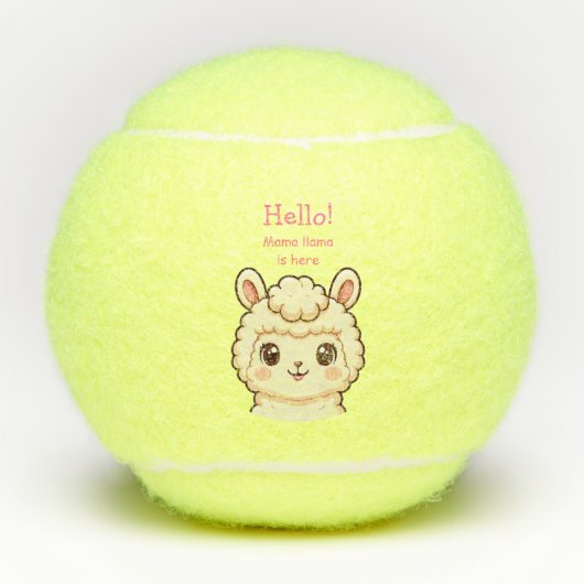 Balles De Tennis Conception d'illustration de lama mignon (Devant)