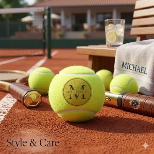 Balles De Tennis Conception d'initiale personnalisée Monogramme per