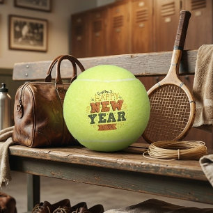 Balles De Tennis Conception personnalisée vintage Bonne Année Eve D