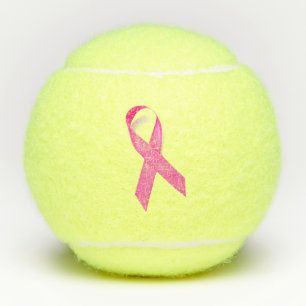 Balles De Tennis Conscience rose de cancer du sein de ruban
