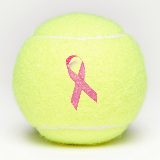 Balles De Tennis Conscience rose de cancer du sein de ruban (Devant)