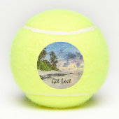 Balles De Tennis Coucher de soleil sur l'île tropicale (Dos)