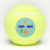 Balles De Tennis Créatures de la mer de Noël (Dos)
