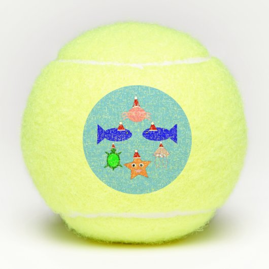 Balles De Tennis Créatures de la mer de Noël (Devant)