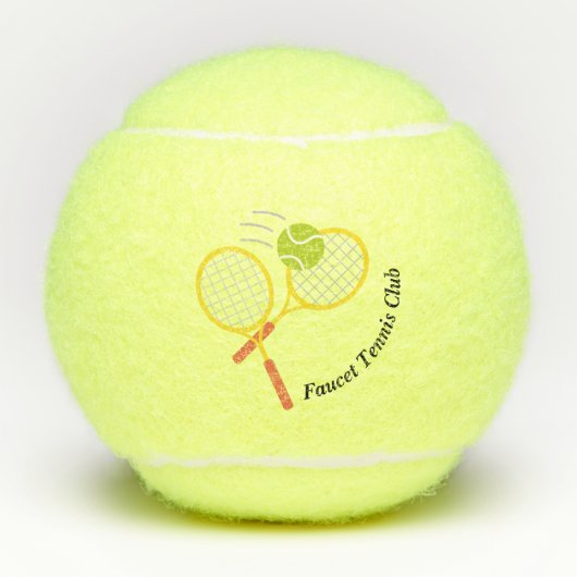 Balles De Tennis Créez votre propre logo de club créatif jaune noir (Devant)