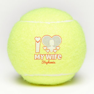 Balles De Tennis Custom I Love My Wife - Ajouter Nom & Photo