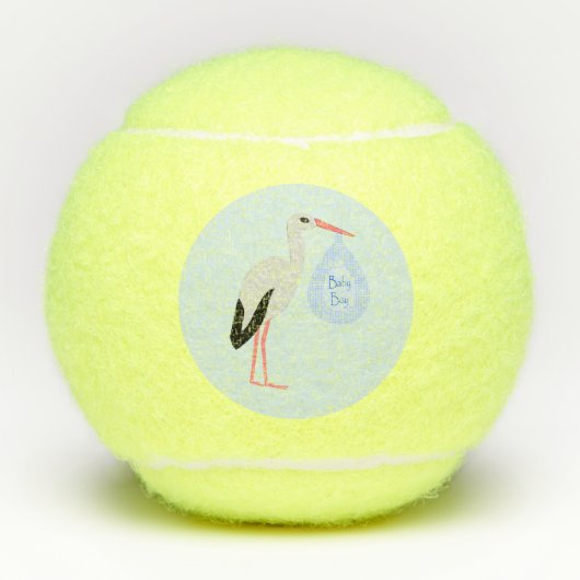 Balles De Tennis Cute Blue Baby Boy Stork (Devant)