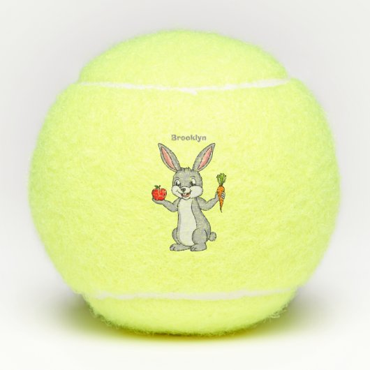 Balles De Tennis Cute bunny rabbit with vegetables (Devant)