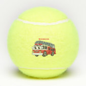 Balles De Tennis Cute happy fire engine cartoon (Dos)