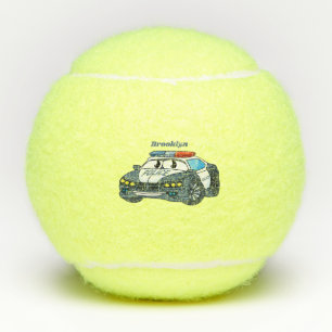 Balles De Tennis Cute happy police car cartoon illustration