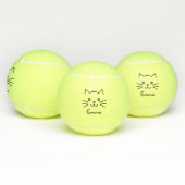 Balles De Tennis Cute Kawaii Kitten Visage de chat avec nez de coeu (Multiple)