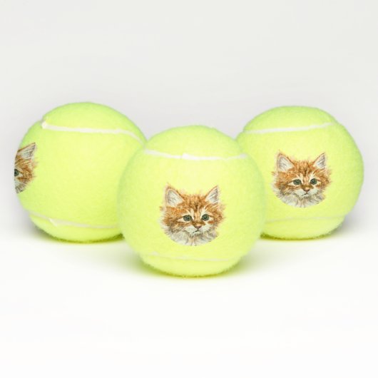 Balles De Tennis Cute Kitty (Multiple)