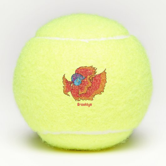 Balles De Tennis Cute Siamese combat poisson betta dessin (Devant)