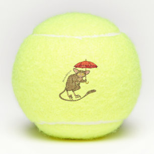 Balles De Tennis Cute Tarsier avec dessin animé parapluie