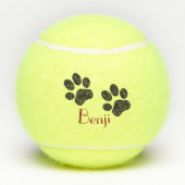 Balles de tennis de coutume d'empreintes de pattes (Dos)