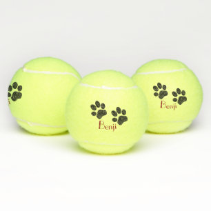 Balles de tennis de coutume d'empreintes de pattes