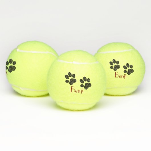 Balles de tennis de coutume d'empreintes de pattes (Multiple)