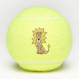 Balles De Tennis dessin animé lion mignon enfants rétro safari jung