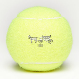 Balles De Tennis dessin animé mariage cheval & calèche