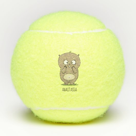 Balles De Tennis Dessin d'adorable hamster (Devant)