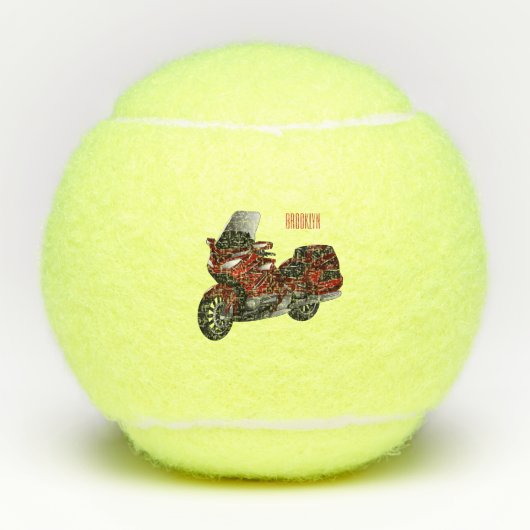Balles De Tennis Dessin de moto de tourisme (Devant)