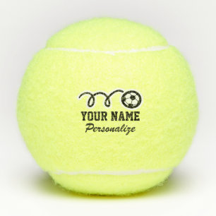 Balles De Tennis Dessin de soccer sportif, personnalisation du nom 