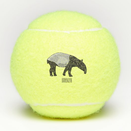 Balles De Tennis Dessin sur Tapir (Devant)