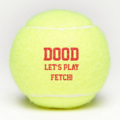 Balles De Tennis "Dood Let's Play Fetch" Pet Chien Toy Toy Rouge (Devant)