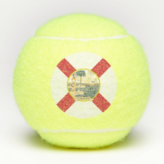 Balles De Tennis Drapeau de Floride : L'état de soleil des Floridie (Devant)
