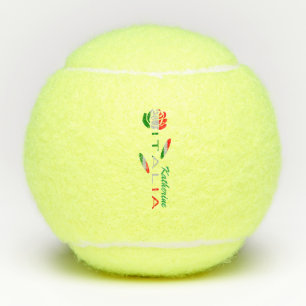 Balles De Tennis Drapeau d'Italie Rose Personnalisé