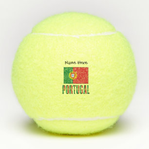 Balles De Tennis Drapeau portugais personnalisé avec nom