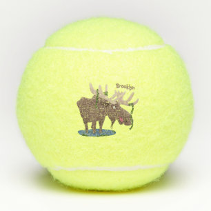 Balles De Tennis Drôle dessin animé d'orignal heureux