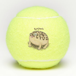 Balles De Tennis Drôle dessin de grenouille à pluie dans le désert