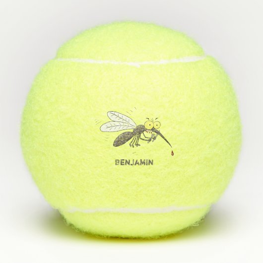 Balles De Tennis Drôle dessin d'insecte moustique (Devant)