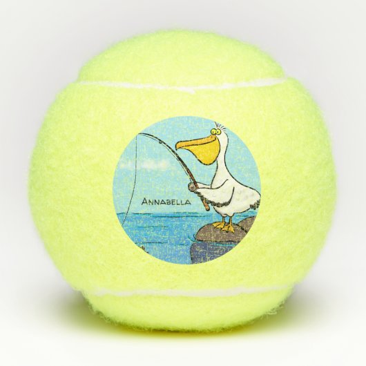 Balles De Tennis Drôle pélican de pêche (Devant)