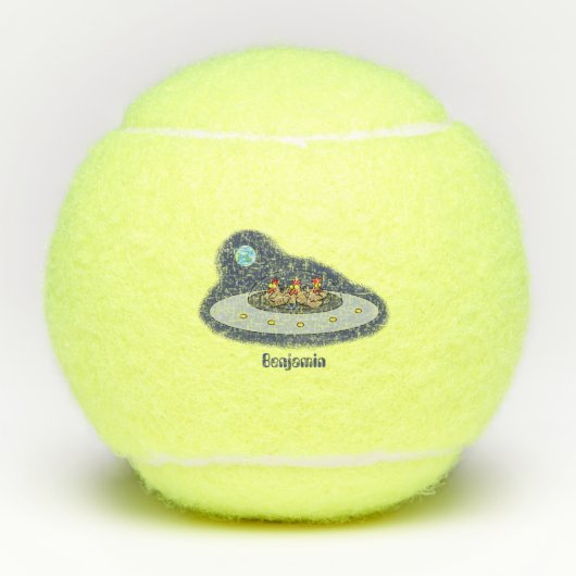 Balles De Tennis Drôle poule dans l'espace dessin animé (Devant)