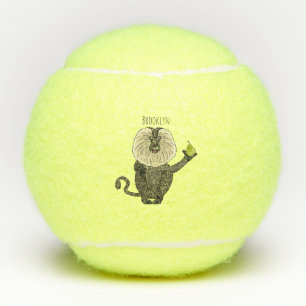 Balles De Tennis Drôle singe-singe macaque à queue de lion