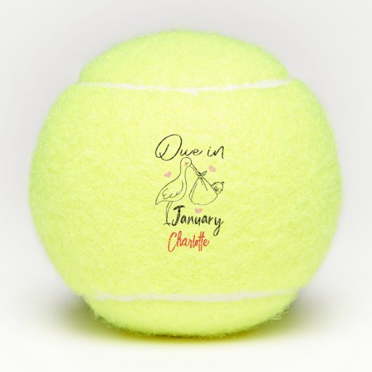 Balles De Tennis Échéance En Janvier Mignonne Swan Portant Un Nouve (Devant)