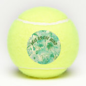 Balles De Tennis Élégant Dandelion Monogramme vert et blanc | (Dos)