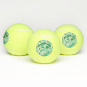 Balles De Tennis Élégant Dandelion Monogramme vert et blanc | (Multiple)