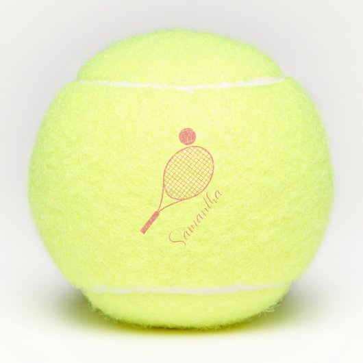 Balles De Tennis Élégant Script Jeux modernes Nom Personnalisé (Devant)