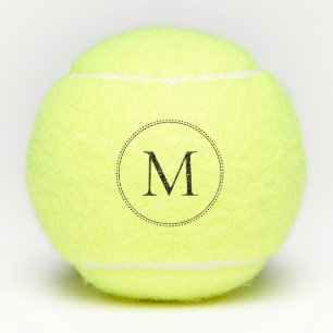 Balles De Tennis Élégante bordure pointillée Monogramme