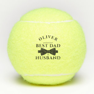Balles De Tennis Elégante Bow Noir Meilleur Papa & Mari Fête du Pèr