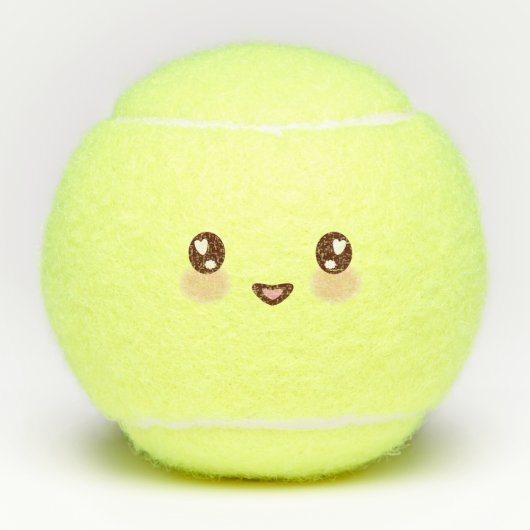 Balles De Tennis Emoji Shy Kawaii Cute (Devant)