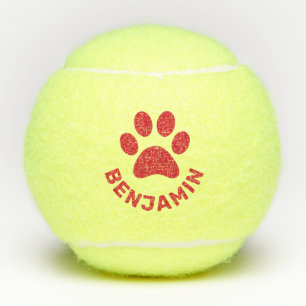 Balles De Tennis Empreinte de patte rouge personnalisé Animaux de