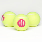 Balles de tennis en monogramme rose cadeau pour jo (Multiple)