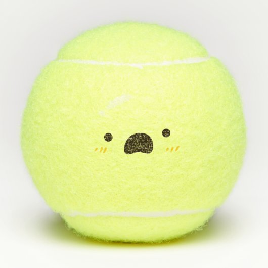 Balles De Tennis Euh-Oh Kawaii Cute Emoticon Emoji (Devant)