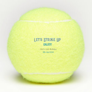 Balles De Tennis Faisons ressortir bleu gris heureux nom 10 anniver